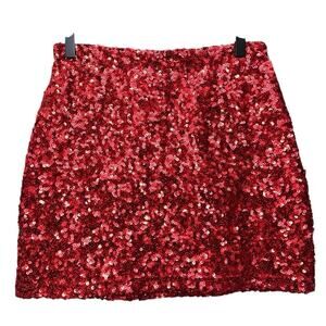 Beach Riot Trixie Sequin Mini Skirt Red Size Medium BR55765R5 Clubbing Outfit